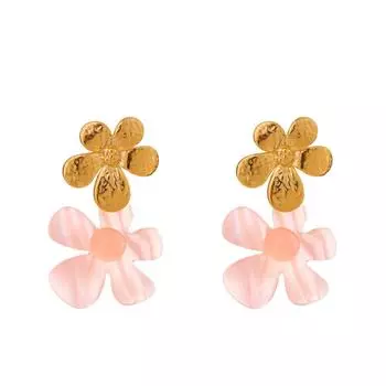 Eetit 2025 Розовые смоляные цветочные подвески на каждый день из нержавеющей стали, антиаллергенные, новое поступление, трендовые ювелирные изделия с подвесками для женщин золотой