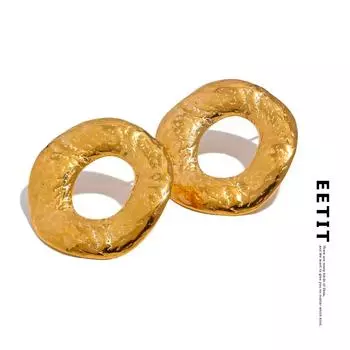 Eetit 30 мм круглые полые металлические серьги-гвоздики из нержавеющей стали 316l для женщин, предотвращающие аллергию, устойчивые к ржавчине, минималистичные повседневные украшения