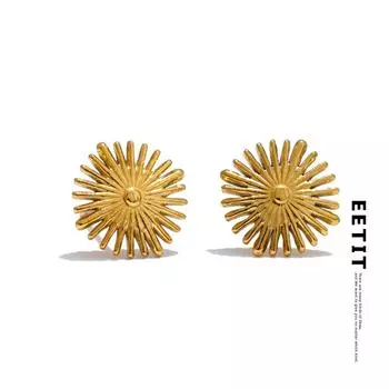 Eetit 316L нержавеющая сталь маленькие цветочные ежедневные серьги-гвоздики для женщин водонепроницаемый металл универсальный привлекательный ювелирный подарок золотой