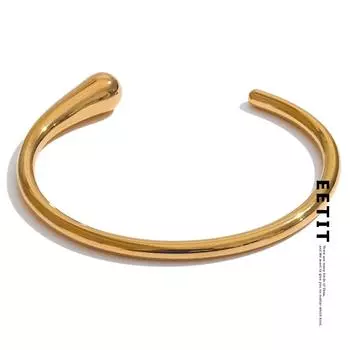 Eetit 61 мм разной толщины из нержавеющей стали, круглый открытый браслет-манжета, женские модные ювелирные изделия, позолоченные 18 карат золотой
