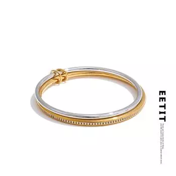 Eetit 62 мм популярный двухслойный круглый браслет из нержавеющей стали с цирконием минималистичные ювелирные изделия разноцветный