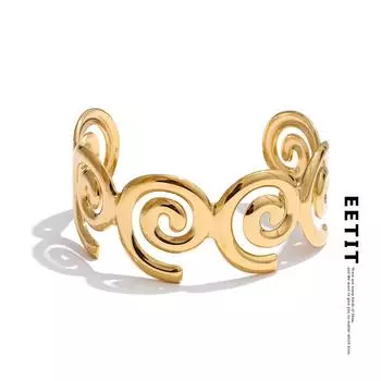 Eetit 64 мм нержавеющая сталь металлическая ракушка форма браслет манжета водонепроницаемый гладкий металл отличительные ювелирные изделия оптовая продажа золотой