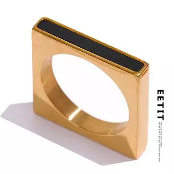 Eetit акриловое квадратное кольцо из нержавеющей стали, минималистичные украшения для женщин