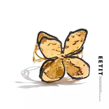 Eetit эксклюзивный модный браслет из нержавеющей стали с большим цветком и открытым дизайном, персонализированный ювелирный подарок золотой