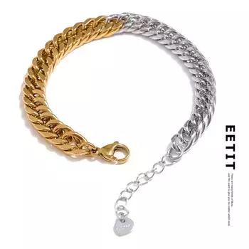 Eetit браслет из нержавеющей стали 316L с цепочкой и воротником для женщин серебряный/золотой