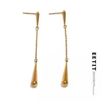 Eetit цепочка-капля из нержавеющей стали 316L, длинные висячие серьги, персонализированные модные серьги золотого цвета, предотвращающие аллергию, ювелирные изделия золотой