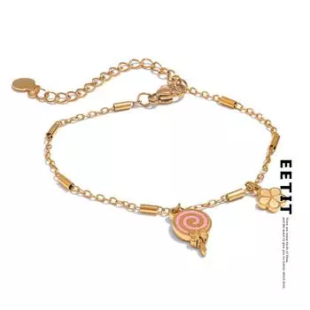 Eetit модное поступление из нержавеющей стали эмалированный леденец цветок капля золотой браслет высокое качество сладкий наручный ювелирный подарок серебряный