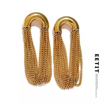 Eetit гипоаллергенные серьги с кисточками из нержавеющей стали 316L, длинные висячие серьги, водонепроницаемые персонализированные модные повседневные украшения золотой