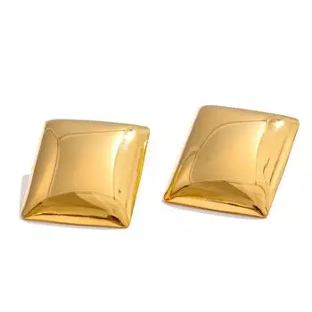 Eetit Глянцевые гладкие прямоугольные серьги-гвоздики из нержавеющей стали для женщин, минималистичные модные повседневные украшения для всех случаев золотой