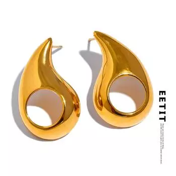 Eetit из нержавеющей стали 316L, полые модные серьги-гвоздики с каплями воды, антиаллергенные металлические персональные необычные украшения для женщин, бижутерия