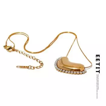 Eetit из нержавеющей стали, подвеска в виде милого сердца, ожерелье с воротником, нежный кубический цирконий, золотой модный романтический ювелирный подарок, бижутерия золотой