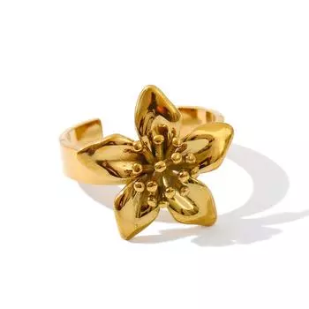 Eetit Кольцо-цветок из нержавеющей стали литье Золотое Модное PVD Водонепроницаемое ювелирное изделие 2025 Очаровательные аксессуары 7