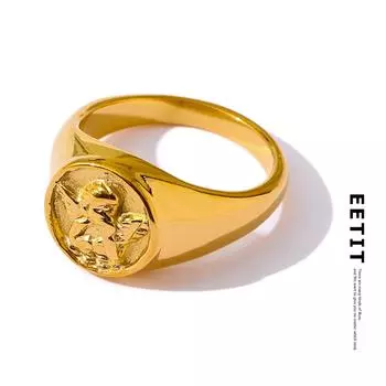 Eetit Круглое Кольцо Ангела Из Нержавеющей Стали Водонепроницаемые Ювелирные Изделия Для Женщин