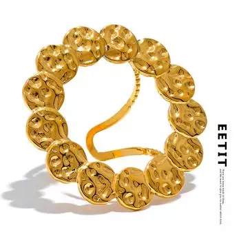 Eetit, круглое полое большое открытое кольцо из нержавеющей стали, персонализированное модное винтажное металлическое гиперболическое модное ювелирное изделие Bijoux Anillo 2023