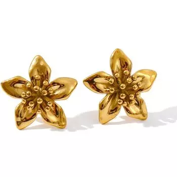 Eetit Литые серьги-цветы из нержавеющей стали Золотые Модные PVD Водонепроницаемые украшения 2025 Очаровательные аксессуары