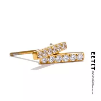 Eetit Маленькие прямоугольные серьги-гвоздики из кубического циркония, повседневные, изящные ювелирные изделия из нержавеющей стали, рекомендуем водонепроницаемые аксессуары, подарок золотой