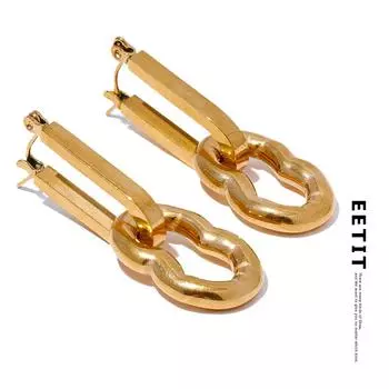 Eetit Массивные серьги-кольца из нержавеющей стали 316l с геометрическим геометрическим рисунком, необычные серьги-кольца с простой текстурой, очаровательные водонепроницаемые ювелирные изделия