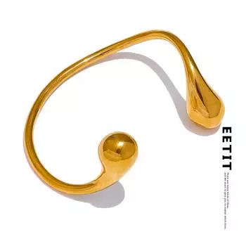 Eetit Массивный браслет из нержавеющей стали 316L с витыми манжетами и открытым браслетом для женщин, минималистичный модный модный шикарный браслет с подвесками, ювелирные изделия