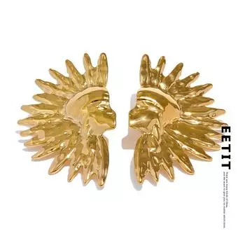 Eetit Mayans Стильные уникальные металлические портретные серьги-гвоздики из нержавеющей стали с подвесками, индивидуалистические модные ювелирные изделия, бижутерия, водонепроницаемые золотой