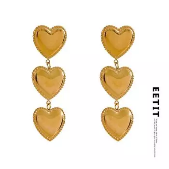 Eetit металлические водостойкие висячие серьги из нержавеющей стали с сердечком и любовью, популярные модные повседневные очаровательные массивные ювелирные изделия для женщин золотой