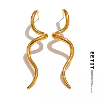 Eetit Минималистичные плавные металлические геометрические длинные серьги-гвоздики из нержавеющей стали, предотвращающие аллергию, привлекательные повседневные украшения золотой
