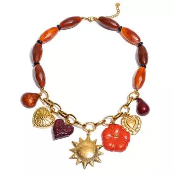 Eetit Модное ожерелье-шарм с подвеской в виде сердца, цветка, солнца из смолы на цепочке, для женщин, креативный воротник из нержавеющей стали, модная бижутерия золотой