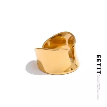 Eetit Модное полое широкое золотое кольцо из нержавеющей стали в форме покера, минималистское украшение на палец с подвеской Bijoux Femme New 6 золотой