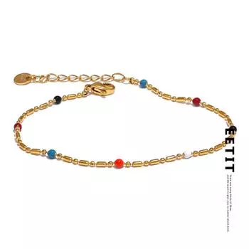 Eetit модные красочные эмалированные бусины-цепочка браслет для женщин 18K PVD покрытие изысканное запястье Y2K тонкие шикарные ювелирные изделия Bijoux