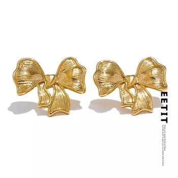 Eetit модные серьги-гвоздики из нержавеющей стали, модные высококачественные серьги-гвоздики для женщин, очаровательные водонепроницаемые корейские ювелирные изделия золотого, серебряного цвета, 2024 золотой