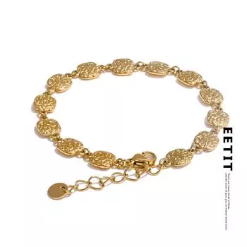 Eetit модный квадратный браслет-цепочка из нержавеющей стали для женщин, устойчивый к ржавчине, персонализированный подвесной браслет, ювелирные изделия в подарок золотой