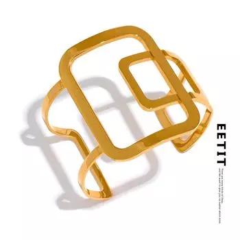 Eetit нержавеющая сталь 316l квадратный полый широкий браслет-манжета 2023 массивный геометрический золотой цвет большие ювелирные изделия праздничный подарок золотой