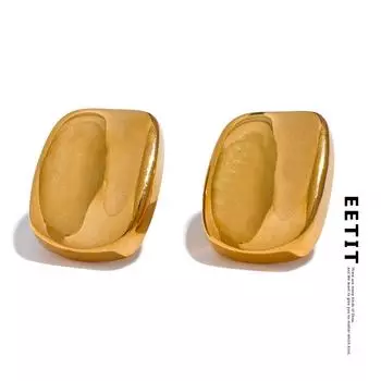 Eetit нержавеющая сталь 316l металлические квадратные водонепроницаемые серьги-гвоздики женские минималистичные текстуры 18 К PVD-покрытие повседневные модные украшения серебряный