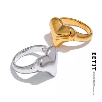 Eetit Нержавеющая сталь Сердце Любовь Кольцо Водостойкое 18 К PVD-покрытие Романтический Подарок Очарование Модные Ювелирные Изделия Аксессуары 6 золотой