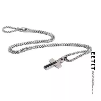 Eetit Never Fade Винтажный крест из нержавеющей стали, классический кулон, мужское ожерелье, эмаль, циркон, высокое качество, ювелирные изделия на шею, подарок 2023