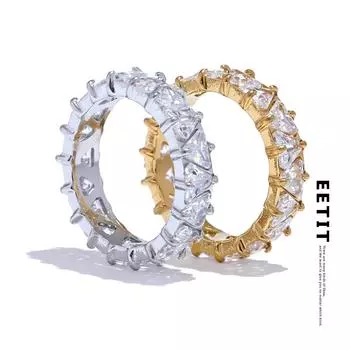 Eetit Нежное блестящее сердце из нержавеющей стали с кубическим цирконием, модное блестящее кольцо для женщин, высокое качество, темперамент, ювелирные изделия премиум-класса