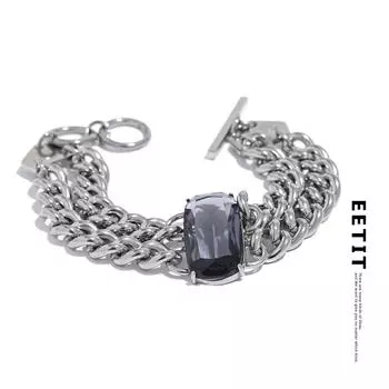Eetit никогда не выцветает, высокое качество, серый цирконий, нержавеющая сталь, металлическая толстая цепочка, массивный браслет, модные ювелирные изделия, подарок, новинка