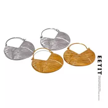 Eetit новые легкие металлические серьги-кольца из нержавеющей стали, винтажные серьги-кольца, устойчивые к ржавчине, геометрические простые ювелирные аксессуары, 18-каратное золото с PVD-покрытием серебряный