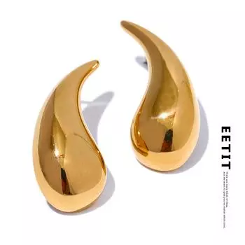 Eetit новые серьги-гвоздики из нержавеющей стали 316l с каплями воды, минималистичные серьги-гвоздики золотого, серебряного цвета, модные повседневные стильные ювелирные изделия, водонепроницаемые