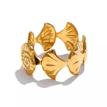 Eetit Ocean Series Stainless Steel Shell Conch Open Adjustable Ring 2025 for Women Summer Fashion Wholesale Jewelry Recommend 7 серебряный