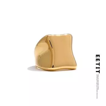 Eetit отличительный глянцевый нержавеющая сталь металл полированный литое кольцо гипоаллергенная текстура геометрический минималистский ювелирный подарок 6 золотой