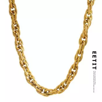 Eetit ожерелье-цепочка золотого цвета из нержавеющей стали, ювелирные изделия для женщин