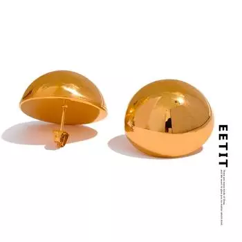 Eetit полукруглые серьги-гвоздики из нержавеющей стали, стильные водонепроницаемые геометрические серьги золотого цвета, модные классические ювелирные изделия, бижутерия для женщин золотой