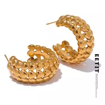 Eetit популярные полые серьги из нержавеющей стали в форме сердца с любовью для женщин, антиаллергенные водонепроницаемые очаровательные повседневные ювелирные изделия в подарок