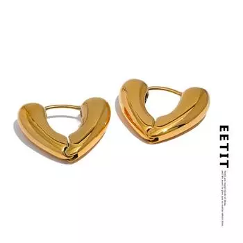Eetit серьги-кольца из нержавеющей стали 316l в форме сердца, 2023 золото, серебро, модные металлические ювелирные изделия из титана высокого качества для женщин платиновый