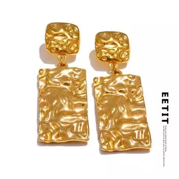 Eetit Нержавеющая сталь Металлический молоток Прямоугольные висячие серьги-подвески Предотвращают аллергию Нержавеющая сталь Повседневный ювелирный подарок серебряный