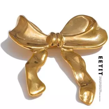 Eetit Нержавеющая сталь Металлический галстук-бабочка Узел-бант Модная брошь-булавка 2024 Водонепроницаемые ювелирные изделия Одежда Шляпа Аксессуары Оптовая продажа серебряный