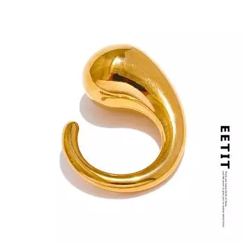 Eetit стильное уникальное металлическое толстое геометрическое кольцо из нержавеющей стали для женщин, водостойкое 18 К PVD-покрытие, модные ювелирные изделия