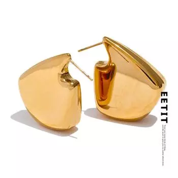 Eetit стильные эксклюзивные толстые геометрические необычные серьги из нержавеющей стали для женщин, предотвращающие аллергию, текстурированные очаровательные повседневные украшения серебряный