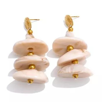 Eetit Стильные Уникальные Геометрические Серьги-Подвески из Нержавеющей Стали и Смолы Ручной Работы 2025 Новое Поступление Популярные Эксклюзивные Ювелирные Изделия Оптом золотой