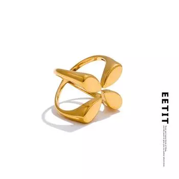 Eetit Стильный уникальный дизайн из нержавеющей стали широкое открытое кольцо водонепроницаемый металл отличительные украшения на палец аксессуары 7 золотой
